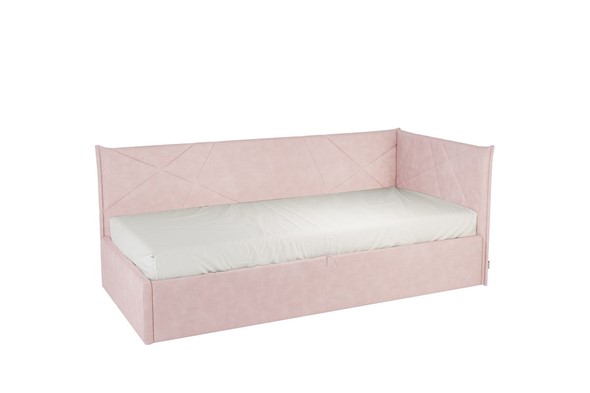 Кровать в детскую 0.9 Бест (Тахта), нежно-розовый (велюр) в Ревде - изображение