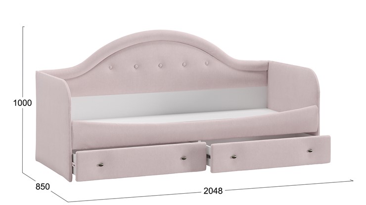 Детская кровать Адель тип 1 (Велюр пудровый) в Ревде - изображение 2