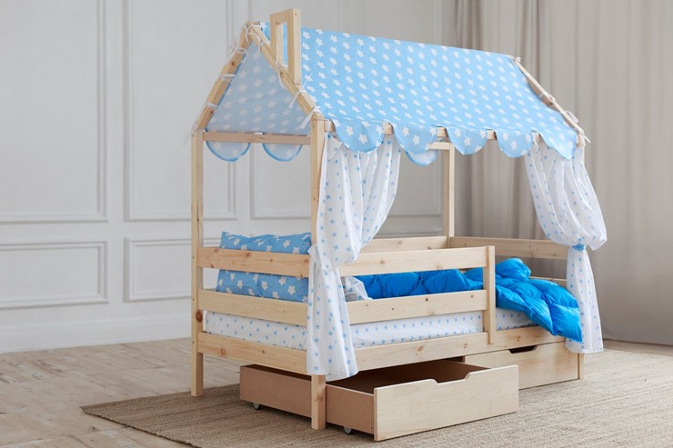 Кровать детская Домик с ящиками, без покраски в Богдановиче - изображение 2