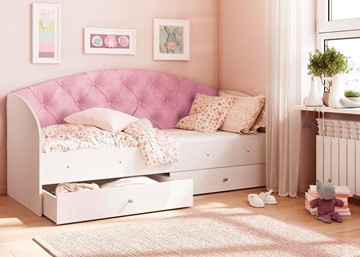 Детская кровать Эльза без бортика, Розовый (латы) в Екатеринбурге