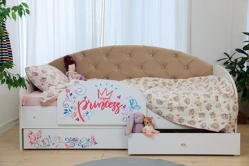 Детская кровать односпальная Эльза с бортиком, Бежевый (щиты) в Краснотурьинске - предосмотр 5
