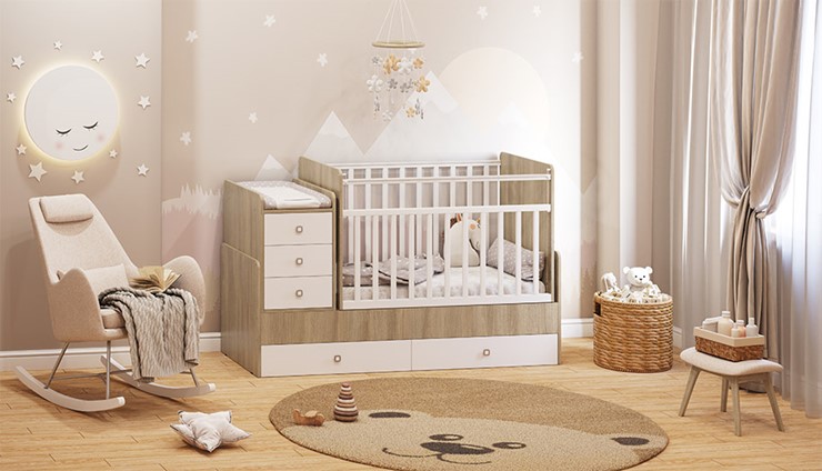 Кровать детская Фея 1100 Вяз-белый в Ревде - изображение 3