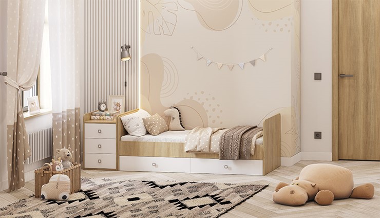 Кровать детская Фея 1100 Вяз-белый в Асбесте - изображение 4