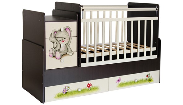 Кровать детская Фея 1100 Зайчонок Венге-бежевый в Ревде - изображение