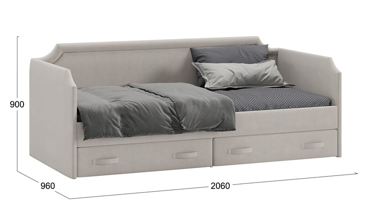 Кровать в детскую Кантри Тип 1, ТД-308.12.02 (Велюр Мокко светлый) в Ревде - изображение 2