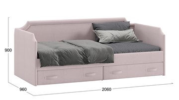 Кровать в детскую Кантри Тип 1, ТД-308.12.02 (Велюр пудровый) в Кушве - предосмотр 2