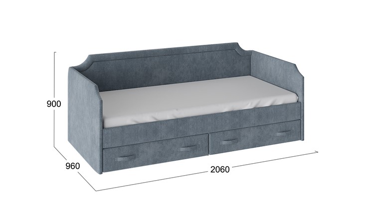 Детская кровать Кантри Тип 1, ТД-308.12.02 (Замша синяя) в Каменске-Уральском - изображение 2
