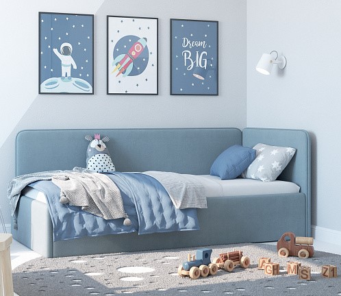 Детская кровать Leonardo голубой 160х70 в Екатеринбурге - изображение 4