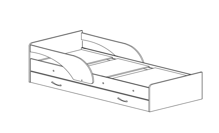 Детская кровать Максимка, цвет Млечный дуб в Асбесте - изображение 1