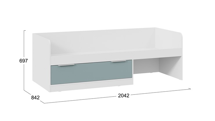 Кроватка Марли Тип 1 (Белый/Серо-голубой) в Кушве - изображение 4