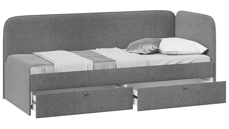Кровать в детскую Молли тип 1 (80), Микровелюр Scandi Graphite 22 в Екатеринбурге - изображение 1