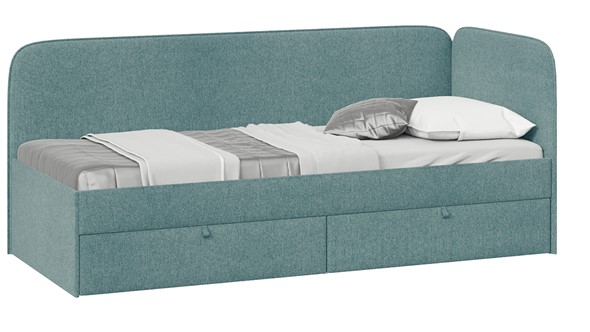 Кровать подростковая Молли тип 1 (80), Микровелюр Scandi Indigo 11 в Екатеринбурге - изображение