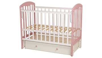 Кровать детская Polini kids Simple 328, белый-розовый в Екатеринбурге - предосмотр 1
