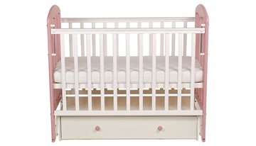 Кровать детская Polini kids Simple 328, белый-розовый в Каменске-Уральском