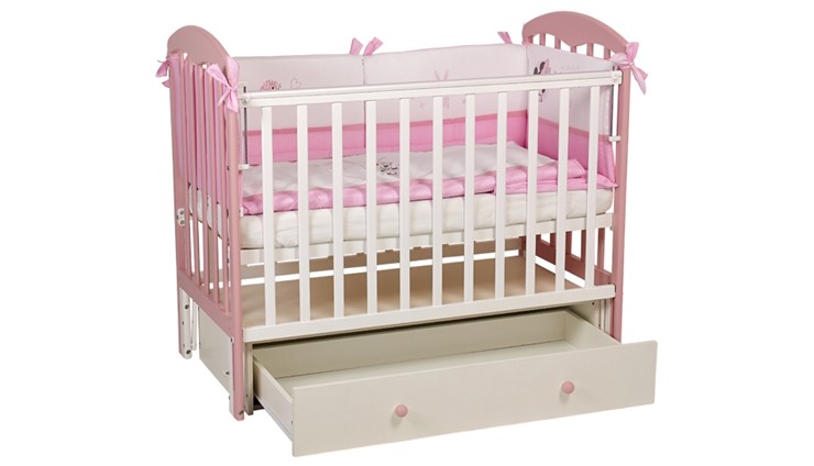 Кровать детская Polini kids Simple 328, белый-розовый в Екатеринбурге - изображение 5