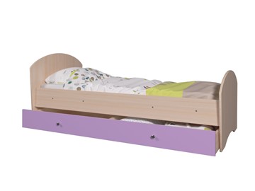Детская кровать с ящиком Мозайка без бортиков, корпус Млечный дуб/фасад Ирис (щиты) в Ревде