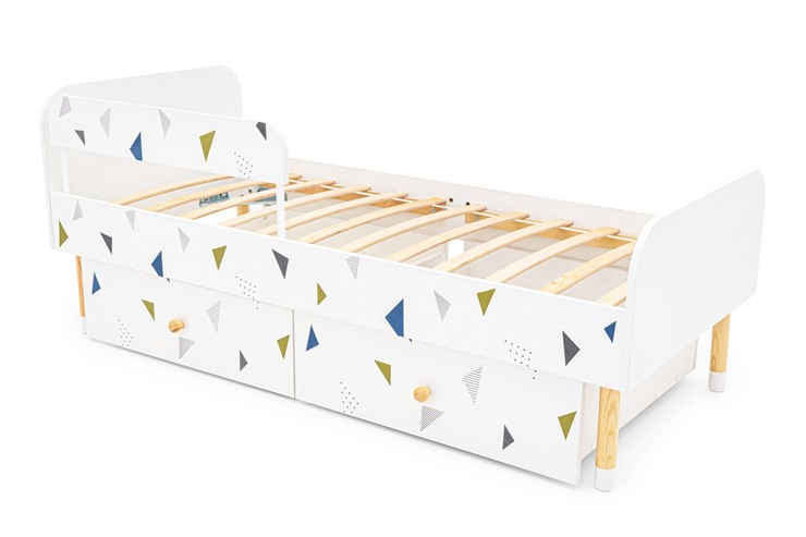 Кровать детская Stumpa Классика "Треугольники зеленый, синий" в Первоуральске - изображение 7