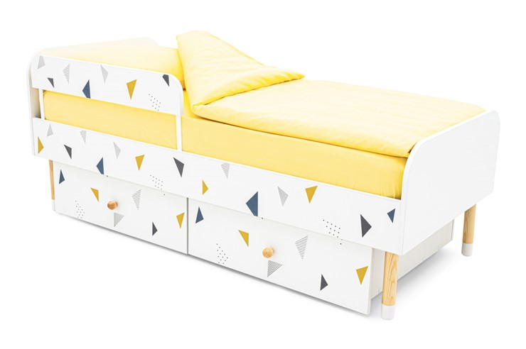 Кровать в детскую Stumpa Классика "Треугольники желтый, синий" в Ревде - изображение 3