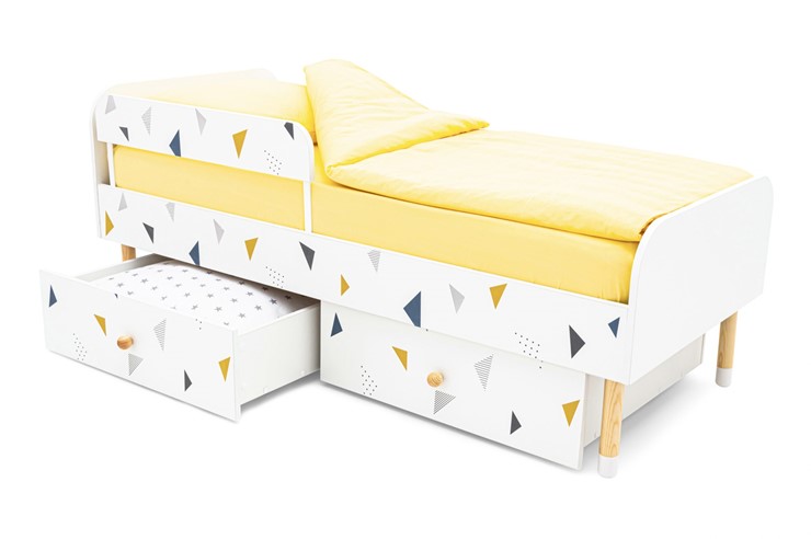 Кровать в детскую Stumpa Классика "Треугольники желтый, синий" в Ревде - изображение 4