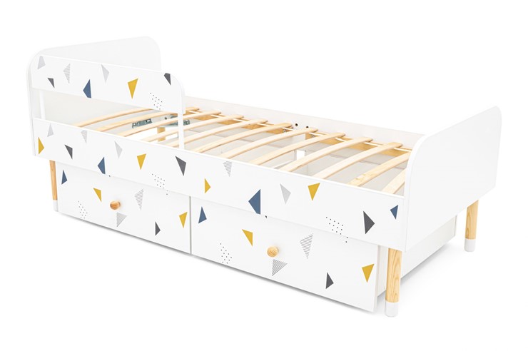 Кровать в детскую Stumpa Классика "Треугольники желтый, синий" в Ревде - изображение 7
