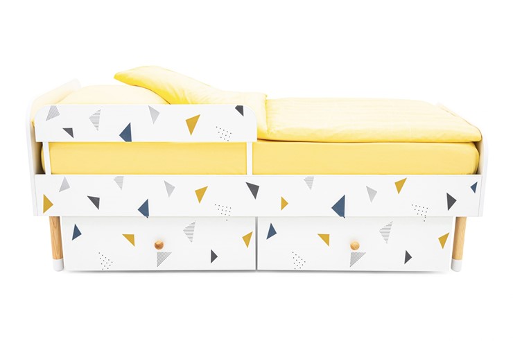 Кровать в детскую Stumpa Классика "Треугольники желтый, синий" в Ревде - изображение 8