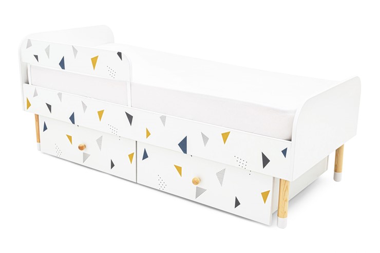 Кровать в детскую Stumpa Классика "Треугольники желтый, синий" в Ревде - изображение 9