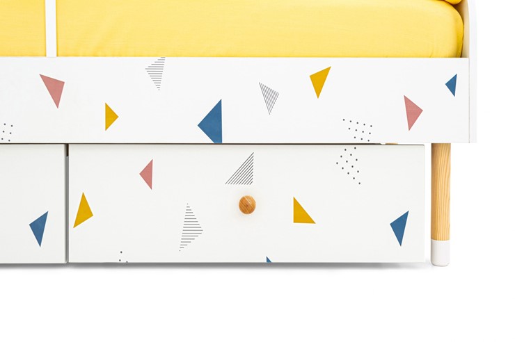 Кровать в детскую Stumpa Классика "Треугольники желтый, синий, розовый" в Ревде - изображение 6