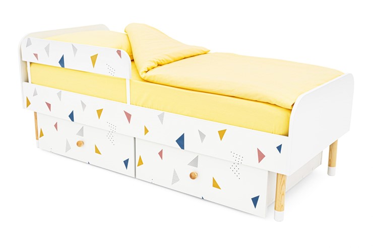 Кровать в детскую Stumpa Классика "Треугольники желтый, синий, розовый" в Ревде - изображение 7