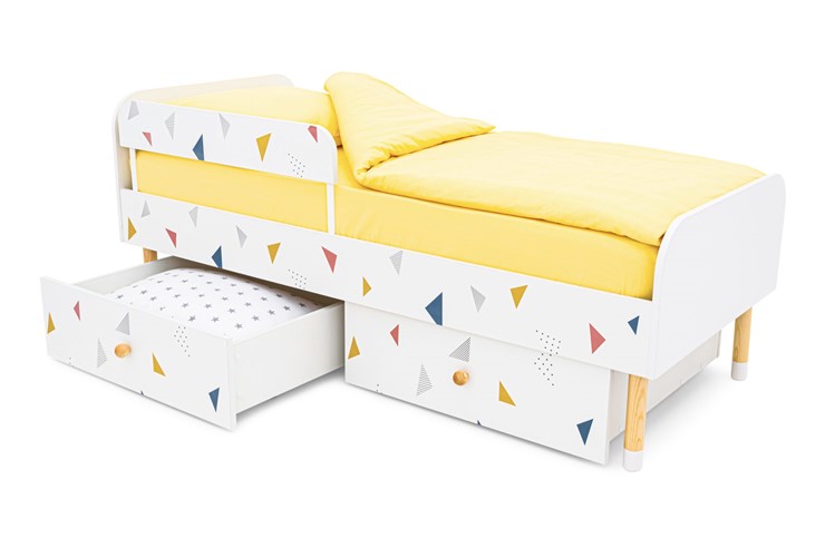 Кровать в детскую Stumpa Классика "Треугольники желтый, синий, розовый" в Ревде - изображение 8