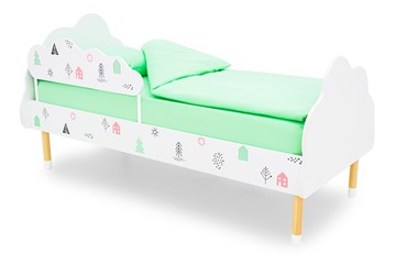 Кровать в детскую Stumpa Облако "Домики розовый, бирюзовый" в Екатеринбурге