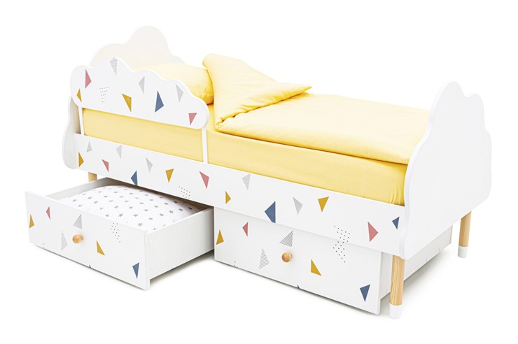 Кровать в детскую Stumpa Облако "Треугольники желтый, синий, розовый" в Первоуральске - изображение 4