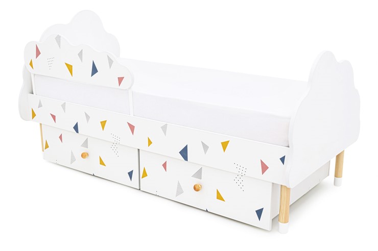 Кровать в детскую Stumpa Облако "Треугольники желтый, синий, розовый" в Новоуральске - изображение 9