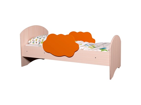 Детская кровать Тучка, корпус Дуб млечный, фасад Оранжевый в Ревде - изображение