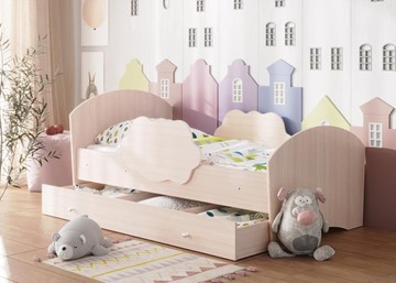 Кровать детская Тучка с ящиком, корпус Дуб млечный, фасад Дуб млечный в Ирбите