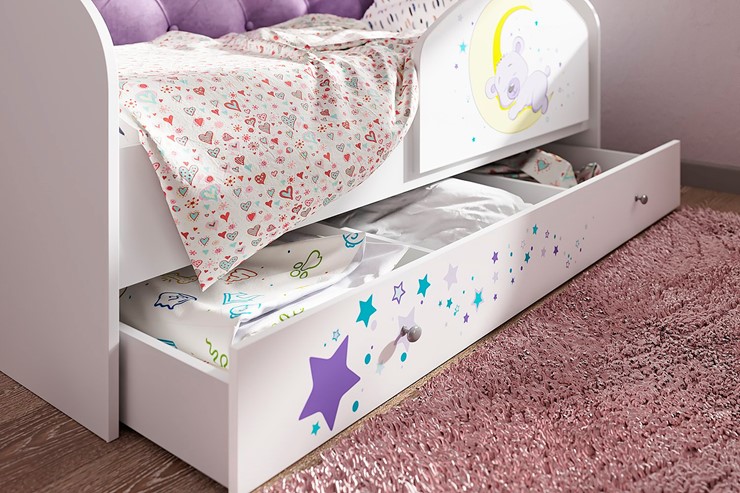 Кровать детская односпальная Звездочка с бортиком, Фиолетовый в Каменске-Уральском - изображение 1