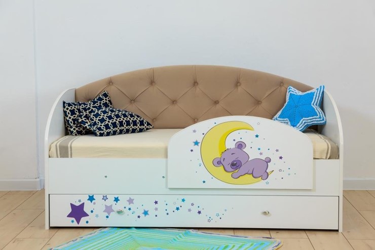 Детская кровать односпальная Звездочка с бортиком, Бежевый в Новоуральске - изображение 7