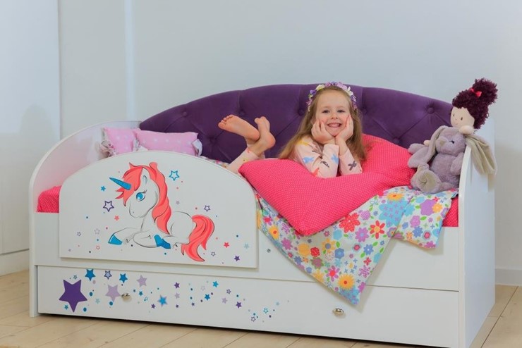 Кровать детская односпальная Звездочка с бортиком, Фиолетовый в Екатеринбурге - изображение 4