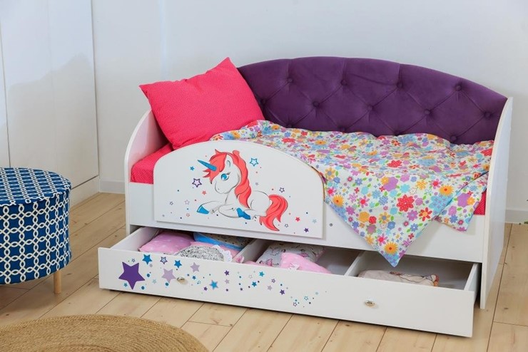 Кровать детская односпальная Звездочка с бортиком, Фиолетовый в Каменске-Уральском - изображение 5