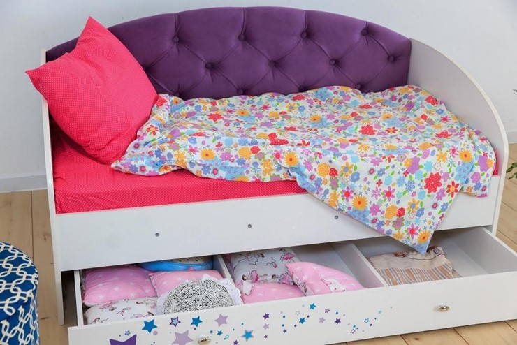 Кровать детская односпальная Звездочка с бортиком, Фиолетовый в Каменске-Уральском - изображение 6