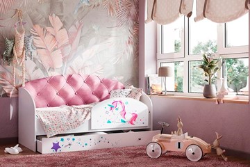 Детская кровать Звездочка с бортиком, Розовый в Каменске-Уральском
