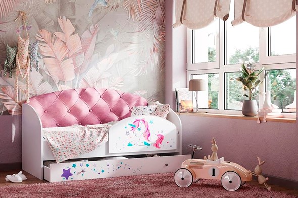 Детская кровать Звездочка с бортиком, Розовый в Екатеринбурге - изображение