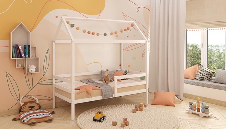 Кровать подростковая POLINI Kids Simple 950 Белый в Екатеринбурге - изображение 8