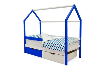 Детская кровать-домик Svogen сине-белый в Екатеринбурге