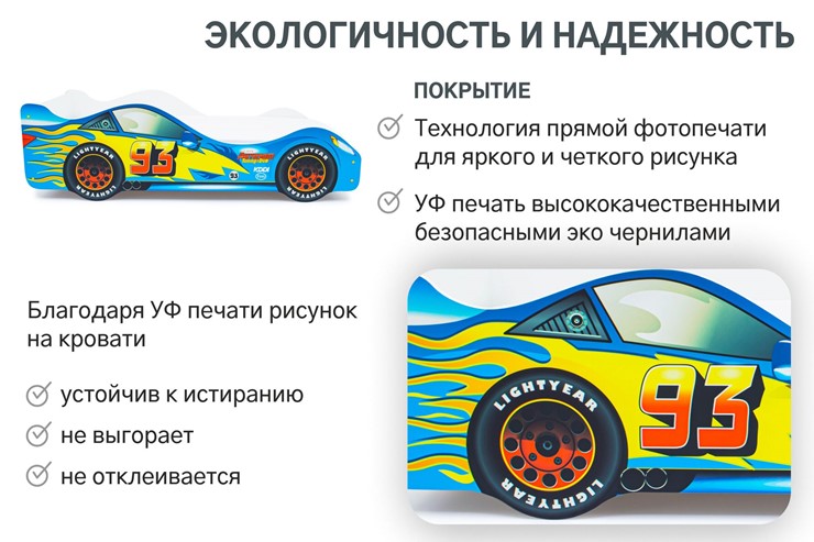 Детская кровать-машина Тачка синяя в Екатеринбурге - изображение 6