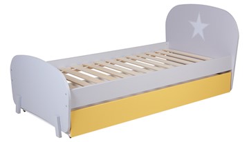 Кровать с ящиком POLINI Kids Mirum 1915 Серый / Желтый в Красноуфимске