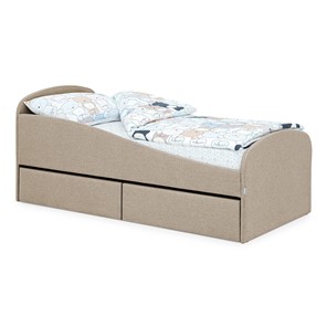 Кровать в детскую с ящиками Letmo 190х80 песочный (рогожка) в Кушве