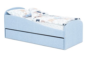 Кровать с ящиком Letmo небесный (рогожка) в Красноуфимске