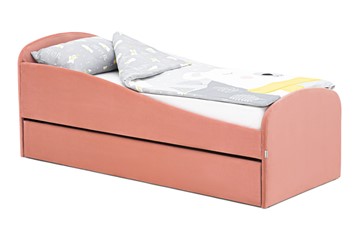 Кровать в детскую с ящиком Letmo пудровый (велюр) в Ирбите