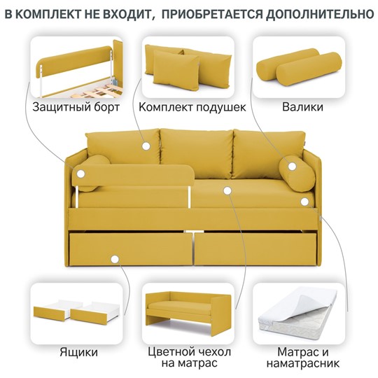 Кровать Soffal горчичный (велюр) в Екатеринбурге - изображение 22