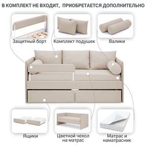 Детская кровать Soffal холодный бежевый (микрошенилл) в Екатеринбурге - предосмотр 17